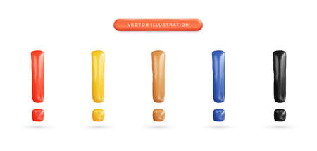 Realistic 3d exclamation mark vector illustrationのイラスト素材