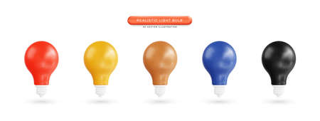 Light bulb realistic 3d vector illustrationのイラスト素材