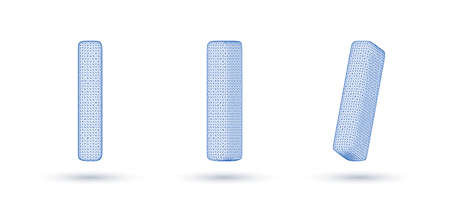 Letter i wireframe high polygonal outline low poly style vector illustrationのイラスト素材