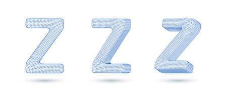 Letter z wireframe high polygonal outline low poly style vector illustrationのイラスト素材