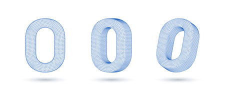 Letter o wireframe high polygonal outline low poly style vector illustrationのイラスト素材