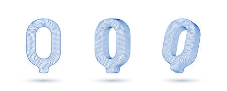 Letter q wireframe high polygonal outline low poly style vector illustrationのイラスト素材
