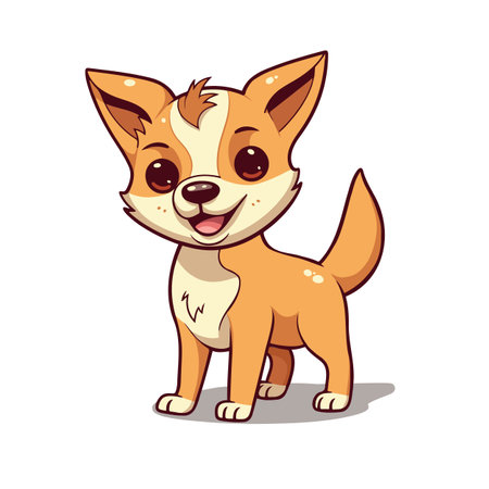 Cute cartoon chihuahua isolated on white background. Vector illustration.のイラスト素材