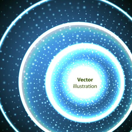 Sparkle modern shine illustration light circle shape of the particles on a dark background. Vector template for your designのイラスト素材