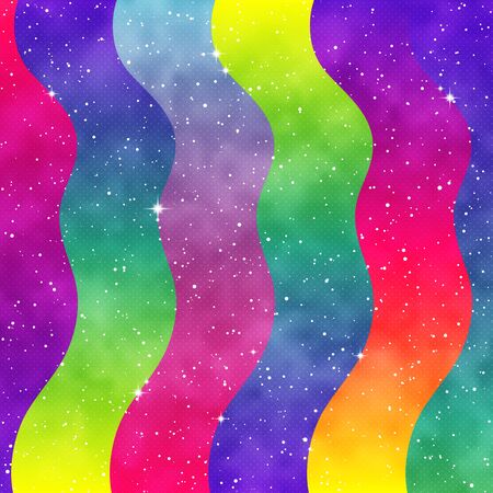 Gradient Fluid geometric creative background. Fancy for cards, prints, cosmic neon designs. Liquid trendy vector shapesのイラスト素材