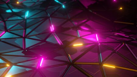 Abstract low-poly triangular polygonal mosaic render background for prints, web and presentations. Realistic 3D design templateの写真素材