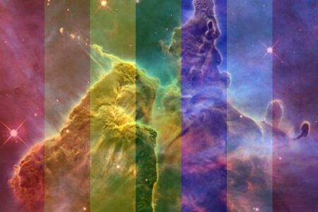 Artistic rendering of Mystic Mountain. Region in the Carina Nebula.の写真素材