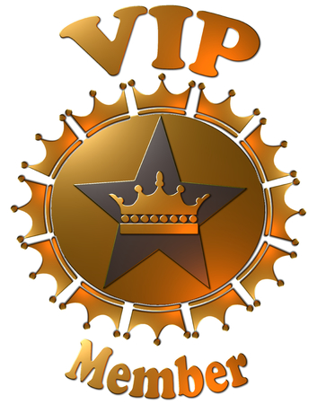 A 3D VIP Member Seal with crowns and a starの写真素材