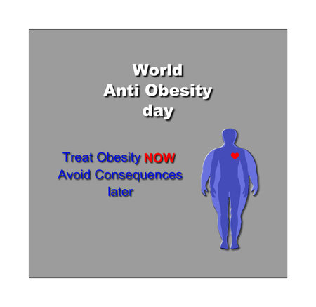 A 3D rendered illustration of a poster for world obesity day.の写真素材