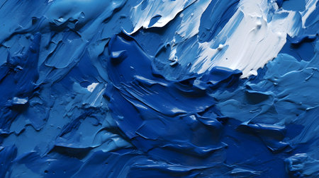 Paint Texture in dark blue Colors with visible Brush Strokes. Artistic background on a concrete wall.の素材