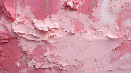Paint Texture in dusty rose Colors with visible Brush Strokes. Artistic background on a concrete wall.の素材