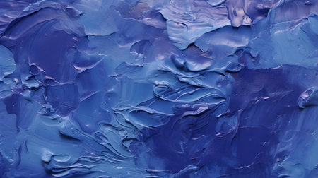 Paint Texture in indigo Colors with visible Brush Strokes. Artistic background on a concrete wall.の素材