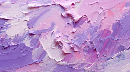 Paint Texture in lilac Colors with visible Brush Strokes. Artistic background on a concrete wall.の素材