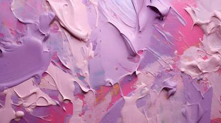 Paint Texture in mauve Colors with visible Brush Strokes. Artistic background on a concrete wall.の素材