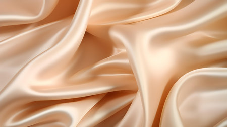 Close up of a soft satin texture in champagne colors. Elegant background.の素材