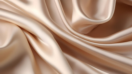 Close up of a soft satin texture in champagne colors. Elegant background.の素材