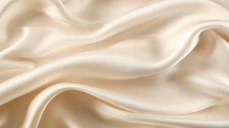 Close up of a soft satin texture in cream colors. Elegant background.の素材