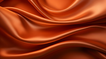 Close up of a soft satin texture in dark orange colors. Elegant background.の素材