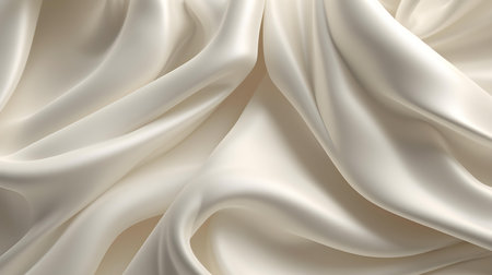 Close up of a soft satin texture in ivory colors. Elegant background.の素材