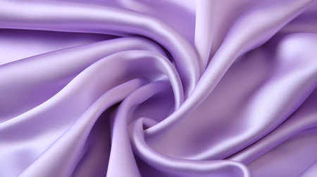 Close up of a soft satin texture in lilac colors. Elegant background.の素材