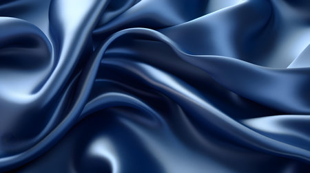 Close up of a soft satin texture in navy colors. Elegant background.の素材
