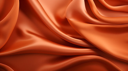 Close up of a soft satin texture in orange colors. Elegant background.の素材