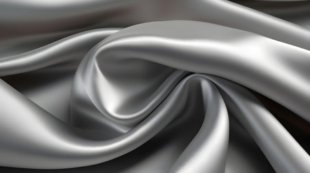 Close up of a soft satin texture in pewter colors. Elegant background.の素材