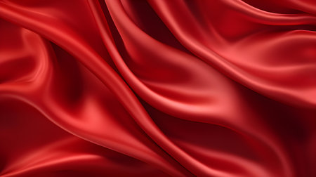 Close up of a soft satin texture in red colors. Elegant background.の素材