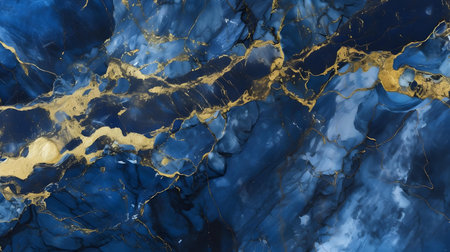 Elegant marble texture in navy colors. Luxury panoramic background.の素材