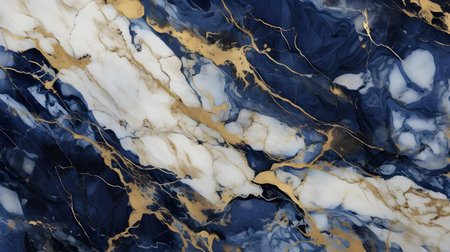 Elegant marble texture in navy colors. Luxury panoramic background.の素材