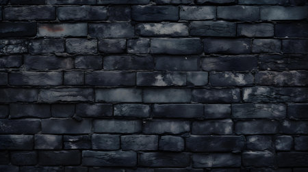 Close up of a brick wall in black colors. vintage backgroundの素材