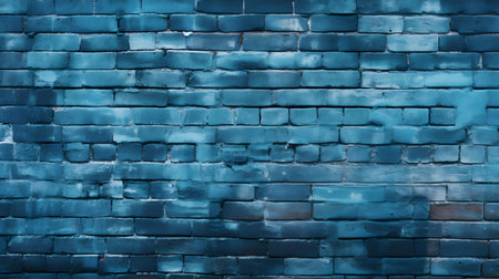 Close up of a brick wall in blue colors. vintage backgroundの素材