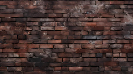 Close up of a brick wall in dark brown colors. Vintage backgroundの素材