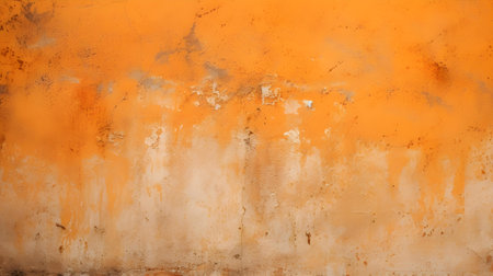 Close up of a concrete wall in orange colors. Vintage backgroundの素材