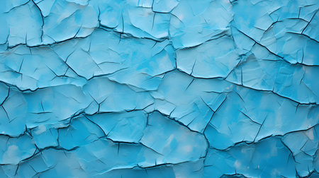 Cracked Paint Texture in blue colors on a concrete wall. Vintage backgroundの素材