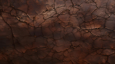 Cracked Paint Texture in dark brown colors on a concrete wall. vintage backgroundの素材