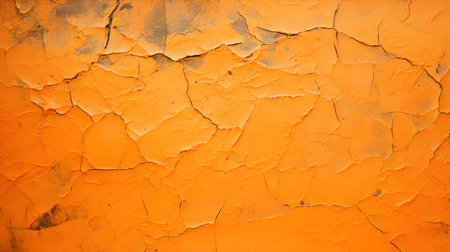 Cracked Paint Texture in Orange Colors on a Concrete Wall. Vintage backgroundの素材