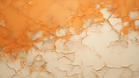 Cracked Paint Texture in Orange Colors on a Concrete Wall. Vintage backgroundの素材