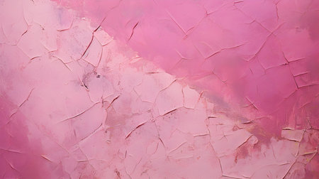 Cracked Paint Texture in pink colors on a concrete wall. Vintage backgroundの素材