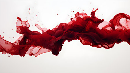 Dark red Color Splash on a white Background. Artistic Color Explosionの素材