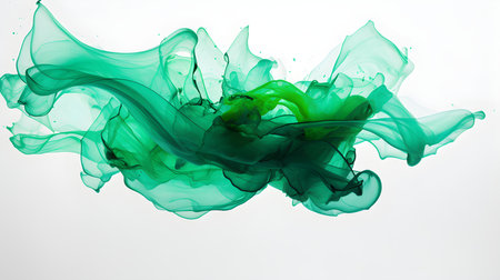 Emerald Color Splash on a white Background. Artistic Color Explosionの素材