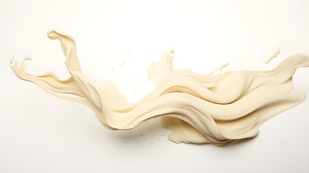 Ivory Color Splash on a white Background. Artistic Color Explosionの素材