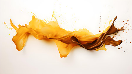 Light brown Color Splash on a white Background. Artistic Color Explosionの素材