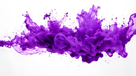 Purple Color Splash on a white Background. Artistic Color Explosionの素材