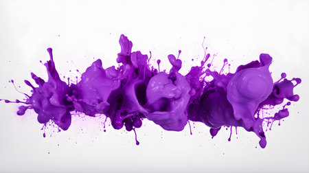 Purple Color Splash on a white Background. Artistic Color Explosionの素材