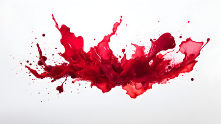 Ruby Color Splash on a white background. Artistic Color Explosionの素材