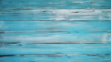 Close up of aqua blue painted wooden planks. Wooden background textureの素材