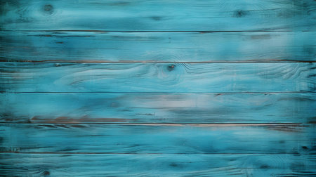 Close up of aqua blue painted wooden planks. Wooden background textureの素材