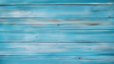 Close up of aqua blue painted wooden planks. Wooden background textureの素材