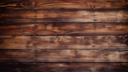 Close up of brown painted wooden planks. Wooden background textureの素材